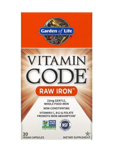 Garden of Life, Vitamin Code, RAW Iron, Eisen, 30 vegane Kapseln