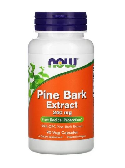 NOW Foods Pine Bark Extract Kiefernrindenextrakt, 240 mg, 90 veg. Kapseln