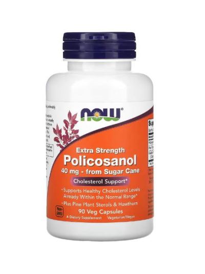 Now Foods, Policosanol mit Extrastärke, 40 mg, 90 pflanzliche Kapseln