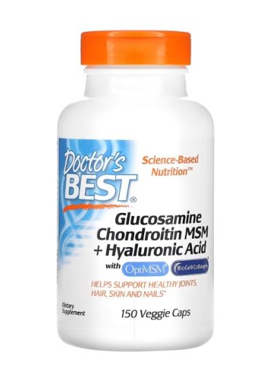 Doctor's Best Glucosamin, Chondroitin, MSM plus Hyaluronsäure, 150 vegge Kaps