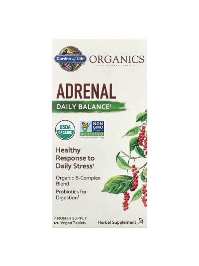 Garden of Life, Organics, Adrenal, Daily Balance, 120 Vegan Tablets