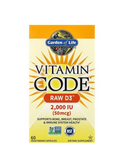 Garden of Life, Vitamin Code®, RAW D3™, 60 Vegetarian Capsules