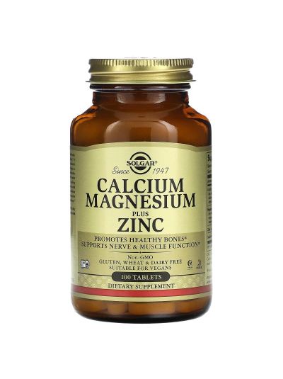 Solgar, Calcium Magnesium Plus Zink, 100 Tabletten