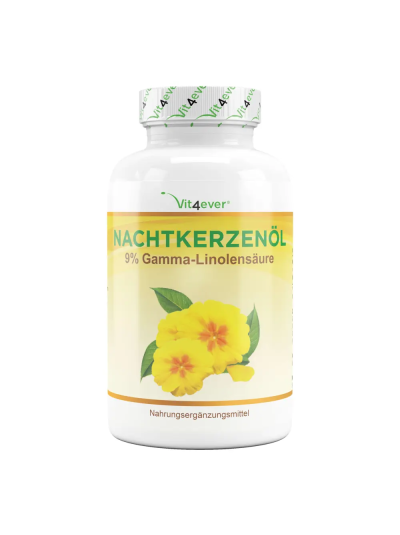 Vit4ever Nachtkerzenöl - 2000 mg pro Tag - 10% GLA - 365 Softgel-Kapseln