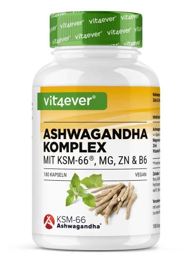 Vit4ever Ashwagandha KSM-66 Komplex - 180 Kapseln