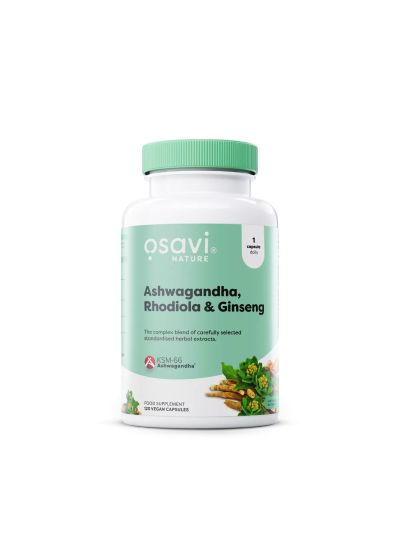 Osavi, Ashwagandha, Rhodiola & Ginseng - 120 vegan capsules