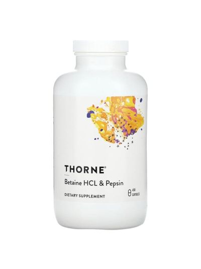Thorne Research, Betaine HCL & Pepsin, 450 Capsules