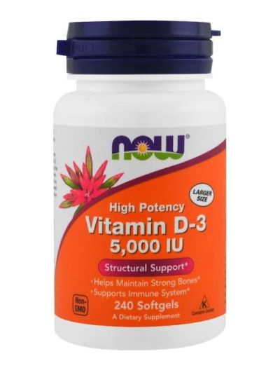 NOW FOODS VITAMIN D3 HOCHWIRKSAM 5.000 IU 240 SOFTGELKAPSELN