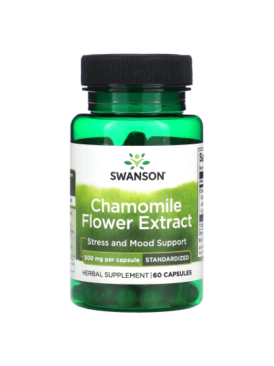 Swanson, Chamomile Flower Extract, Standardized, 500 mg , 60 Capsules