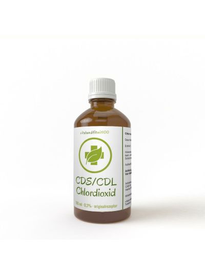 Vitalundfitmit100 Chlorine Dioxide Solution (CDS) / Chlordioxid Lösung (CDL) < 0,3 % 100 ml Braunglas