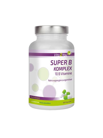 Vita2You Super B Komplex, Hochdosiert, 180 Kapseln
