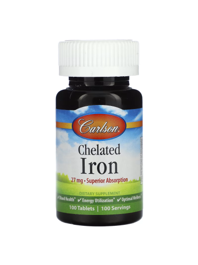 Carlson Chelatiertes Eisen, 27 mg, 100 Tabletten