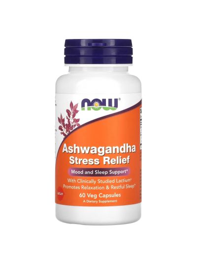 NOW Foods, Ashwagandha Stressabbau, 60 pflanzliche Kapseln
