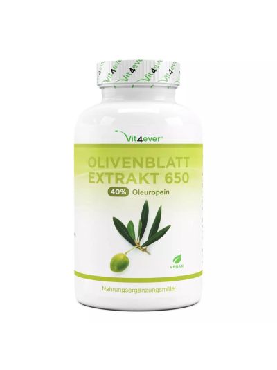 Vit4ever Olivenblatt Extrakt 650 - 650 mg - 40% Oleuropein - 180 Kapseln