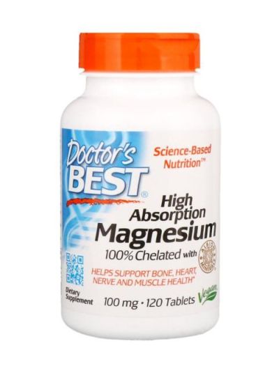 Doctor's Best Magnesium hohe Absorption Chelatiertes / Elementares 120 Tabletten