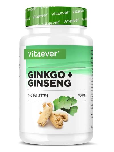 Vit4ever Ginkgo & Ginseng Spezial Extrakt - 365 Tabletten