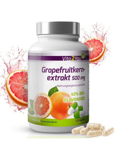 Vita2You Grapefruitkernextrakt 45% Bio-Flavonoide 500mg 120 Kapseln