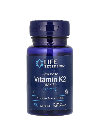 Life Extension, Low Dose Vitamin K2 (MK-7), 45 mcg, 90 Weichkapseln
