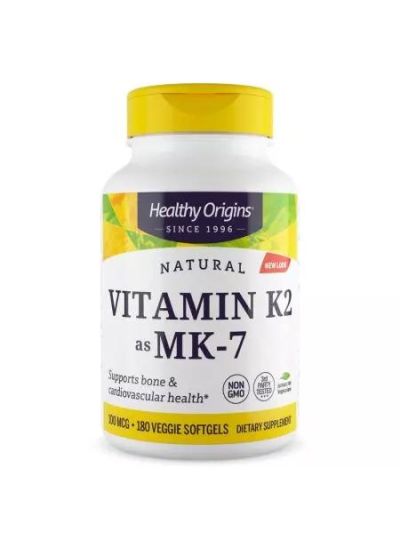 Healthy Origins, Vitamin K2 as MK7, natural, 100mcg, 180 vegetarian softgels