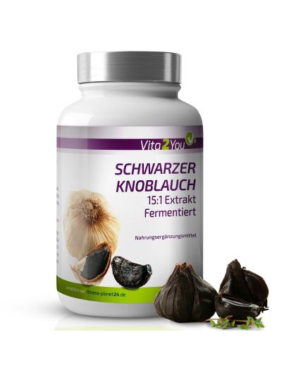 Vita2You Schwarzer Knoblauch Extrakt - 750mg - 180 Kapseln - 15:1 Extrakt