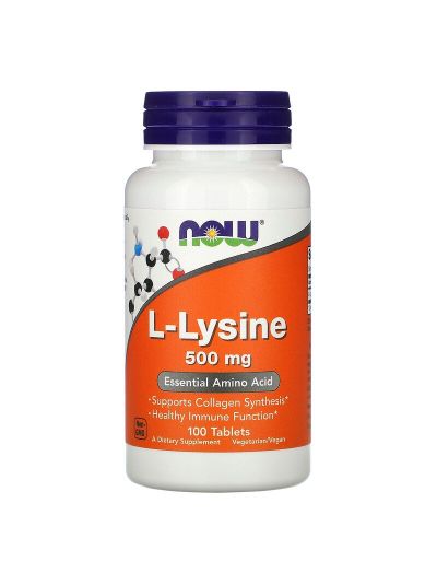 Now Foods L-Lysin, 500 mg. 100 % REIN, 100 Tabletten