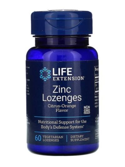 Life Extension Zink Citrus-Orangen Geschmack, 60 Pflanzliche Lutschtabletten
