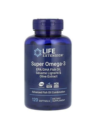 Life Extension, Super Omega-3, EPA/DHA Fish Oil, Sesame Lignans & Olive Extract, 120 Softgels