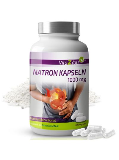Vita2You Natron Kapseln 1000mg - 200 Kapseln - Natriumbicarbonat - Übersäuerung