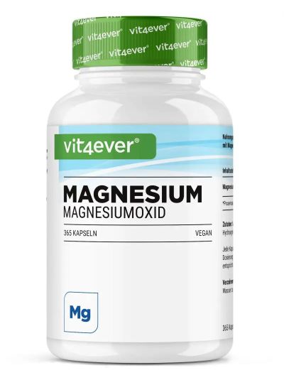 Vit4ever Magnesium - 365 Kapseln - 400 mg je Kapsel
