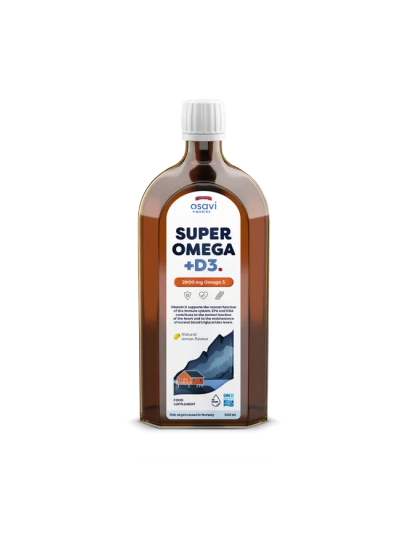 Osavi Super Omega + D3, 2900 mg Omega 3, natural lemon flavour  500 ml