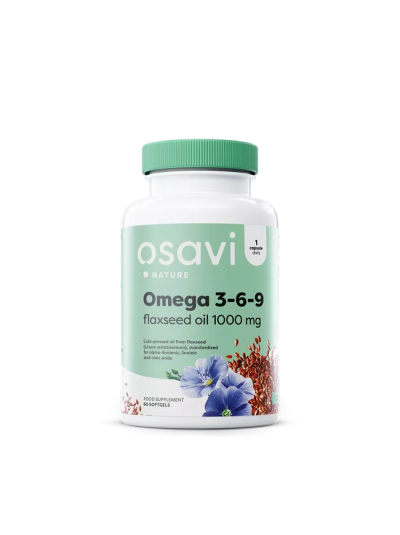 Osavi Omega 3-6-9 Flaxseed Oil - 1000mg - 60 softgels 