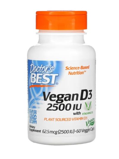 Doctor's Best veganes Vitamin D3 mit Vitashine D3, 2.500 IU, 60 vegge Kaps