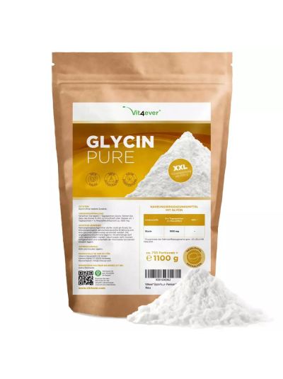 Vit4ever Glycin Pure, reines Pulver - 1100 g (1,1 kg) 