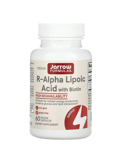 Jarrow Formulas R-Alpha Liponsäure 100 mg (Bio-Enhanced) + Biotin 60 Kapseln