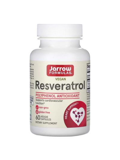 Jarrow Formulas Resveratrol, 100 mg, 60 Veggie Caps