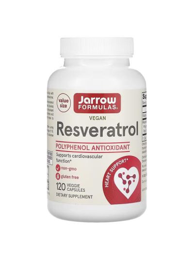 Jarrow Formulas Resveratrol, 100 mg, 120 Veggie Caps