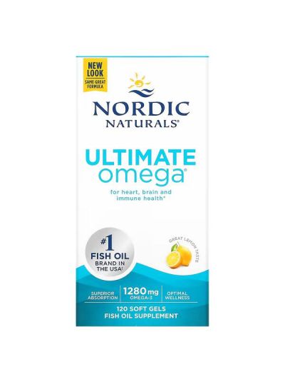 Nordic Naturals, Ultimate Omega, Lemon, 1,280 mg, 120 Soft Gels