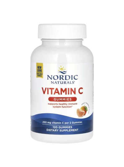 Nordic Naturals, Vitamin C Gummies, Great Tangerine, 250 mg, 120 Gummies 