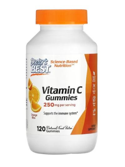 Doctor's Best Vitamin-C-Fruchtgummis, Orangenglück, 125 mg, 120 Fruchtgummis