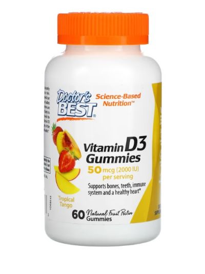 Doctor's Best Fruchtgummi mit Vitamin D3, 25 mcg , 60 gummis