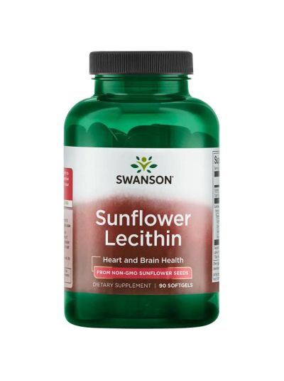 Swanson Premium Sonnenblumenlecithin aus gentechnikfreien 90 Kapseln