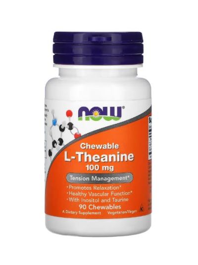 Now Foods L-Theanin, Kautabletten, 100 mg, 90 Kautabletten