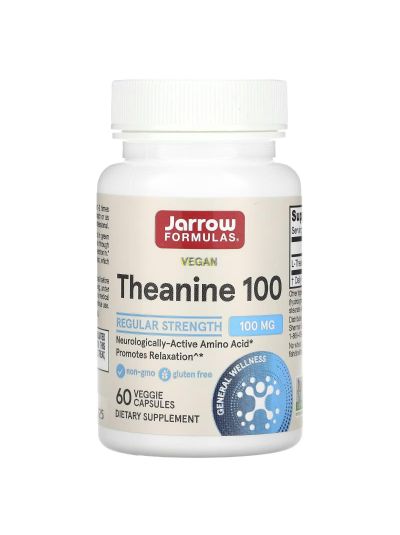 Jarrow Formulas Theanine 100, 100 mg, 60 Veggie Caps