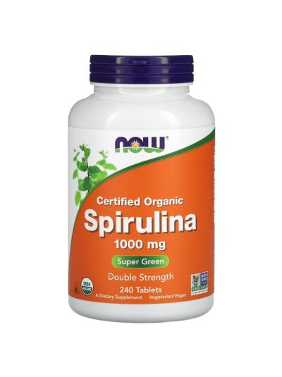 NOW Foods, Certified Organic Spirulina, 1,000 mg, 240 Tablets