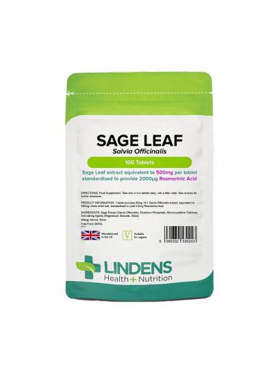 Lindens Sage Leaf 500 mg 100 tablets