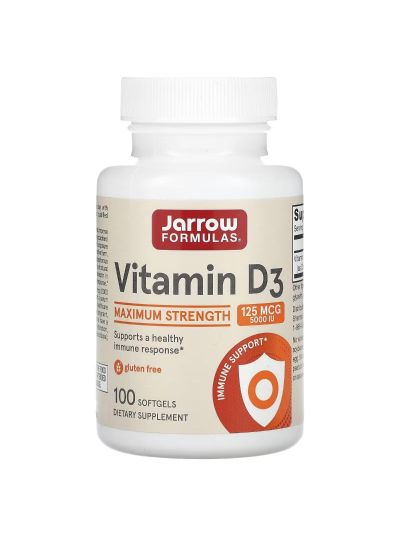 Jarrow Formulas Vitamin D3 125 mcg 5000 IU 100 SOFTGELS