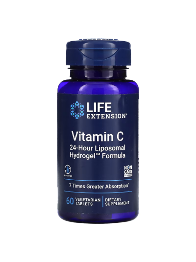 Life Extension Vitamin C 24-Hour Liposomal Hydrogel Formula, 60 vegetarische Tabletten