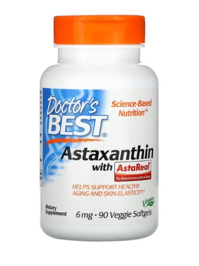 Doctor's Best Astaxanthin mit AstaReal, 6 mg, 90 pflanzliche Weichkapseln 