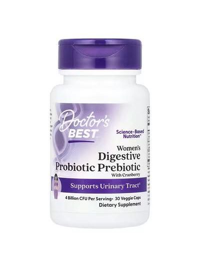 Doctor's Best, Women's Digestive Probiotic, Cranberry, 30 Veggie Caps