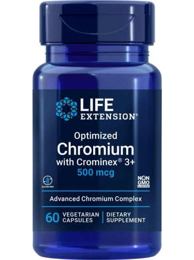 Life Extension Optimized Chromium Crominex 3+ 500 mcg 60 Veg Kaps